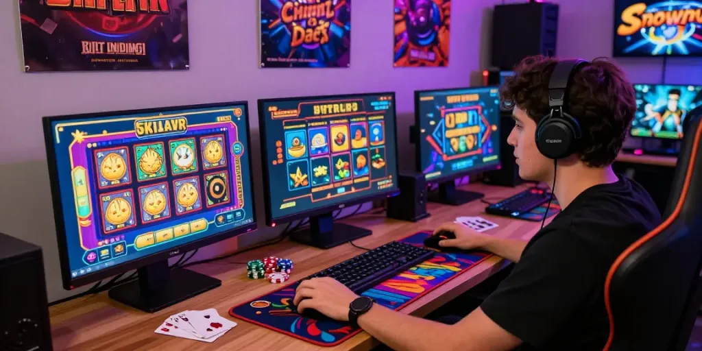 Permainan situs slot gacor di komputer dengan elemen kasino yang menarik.