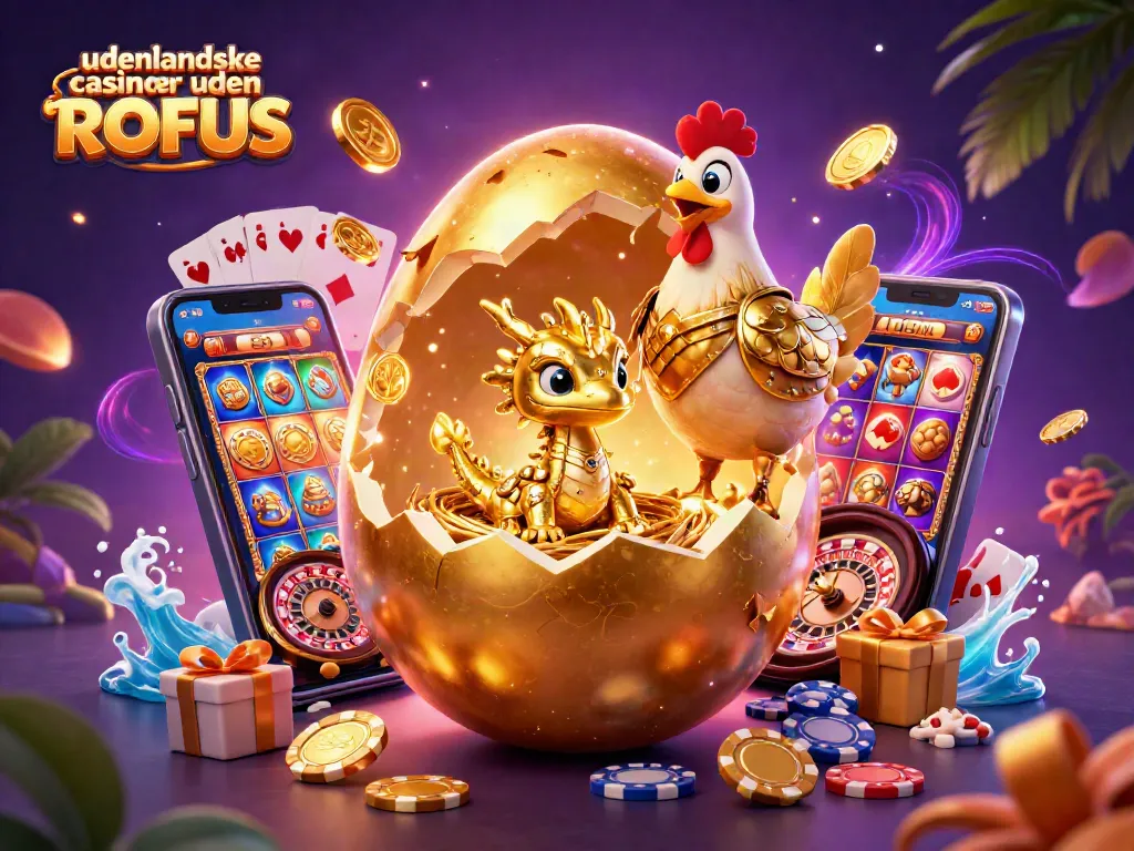 Experience udenlandske casinoer uden ROFUS with a dazzling dragon and poker chips in a magical setting.