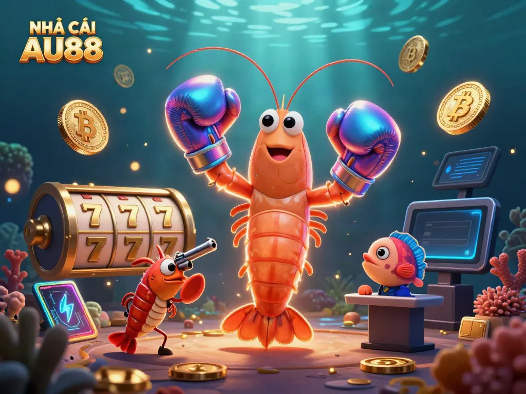 Engage in thrilling gameplay with NHÀ CÁI AU88, featuring dynamic characters and vibrant casino elements.