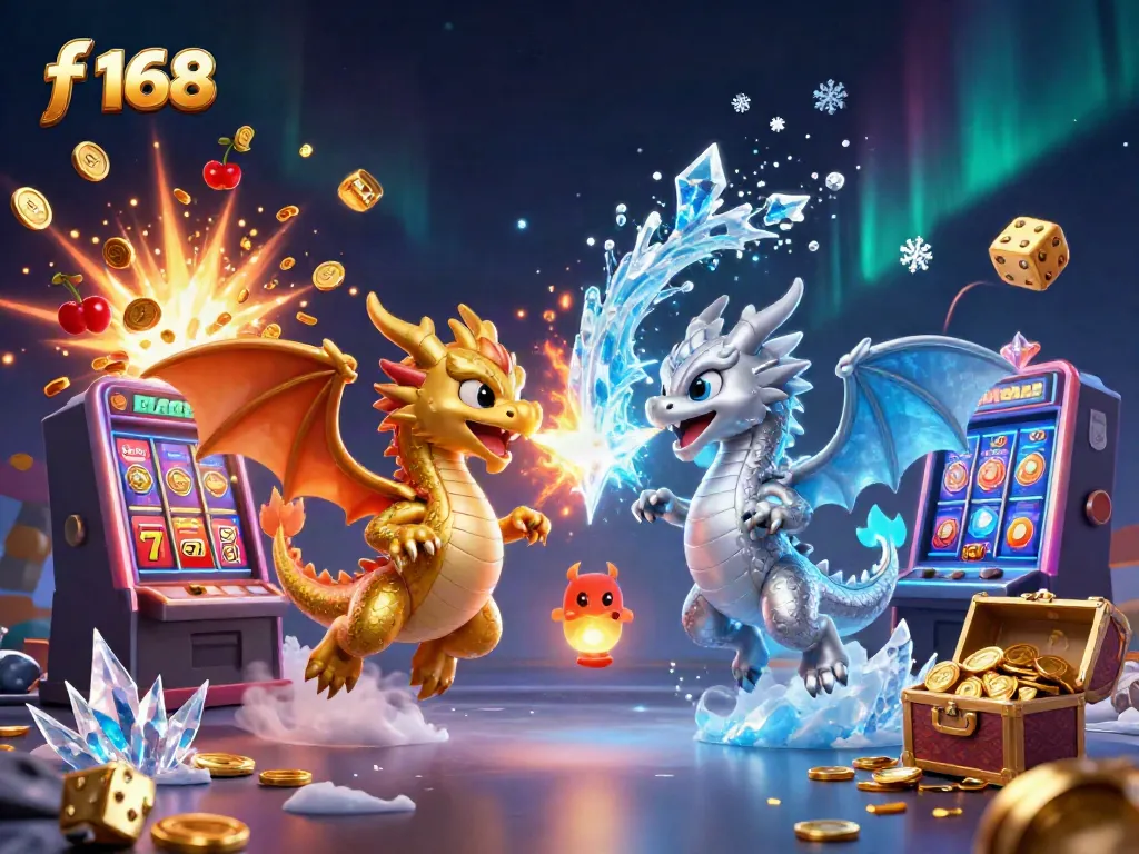 Experience thrilling entertainment with f 168's vibrant casino scene featuring dynamic dragons and jackpot action.
