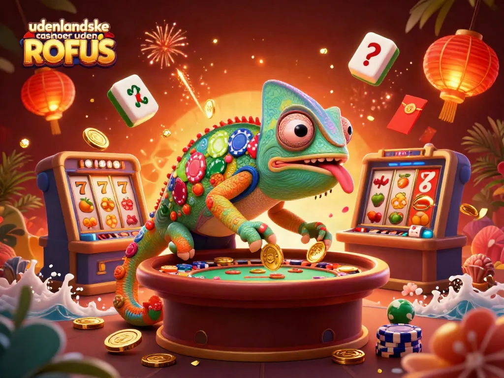Experience the thrill of udenlandske casinoer uden ROFUS with vibrant illustrations of slots and winnings.