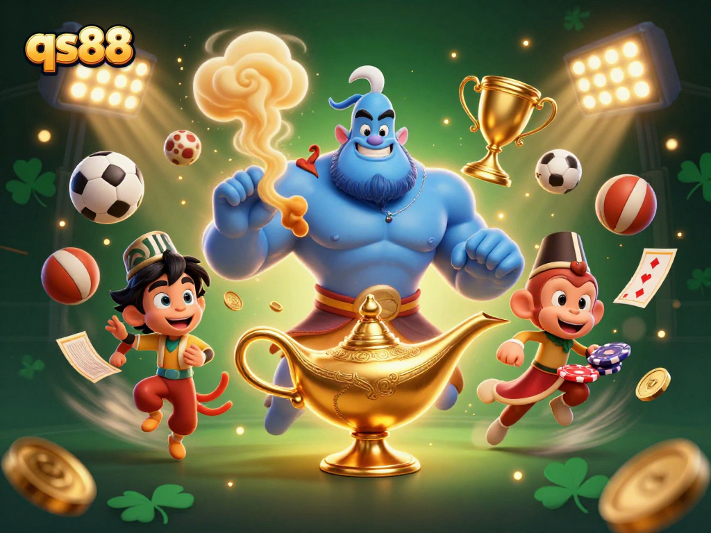 Engage with qs88's immersive experience through dynamic sports betting action and magical elements.