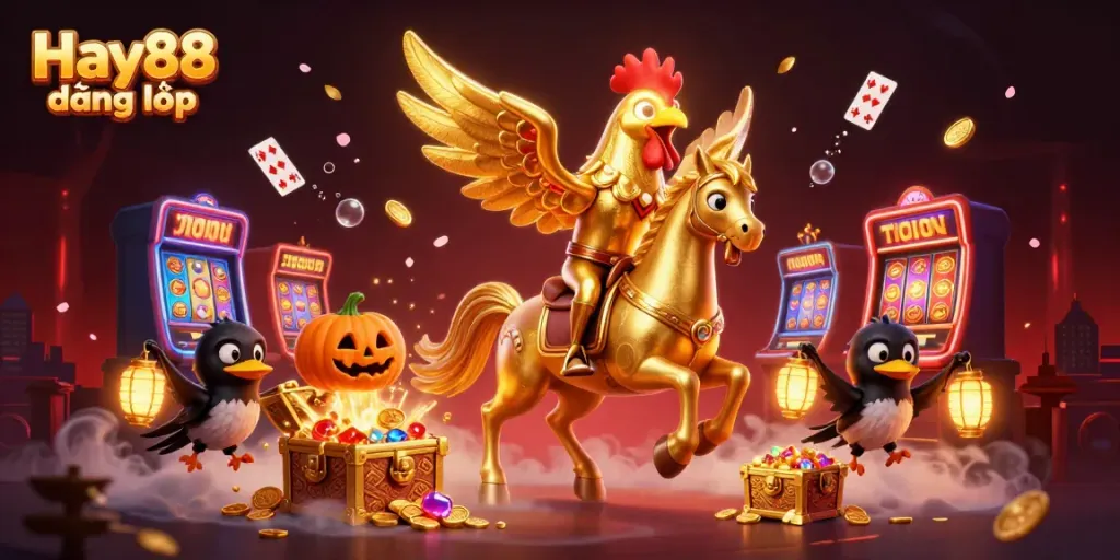 Engage in gaming at Hay88 đăng nhập with vibrant casino elements and lively characters.