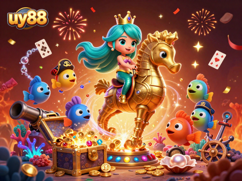 Experience thrilling gaming adventures at uy88 with a captivating mermaid scene filled with treasures and excitement.