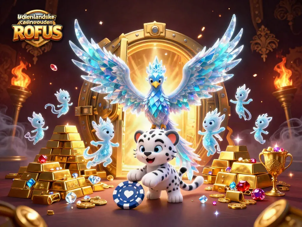 Play at udenlandske casinoer uden ROFUS with vibrant creatures and gold treasures in this 3D digital illustration.